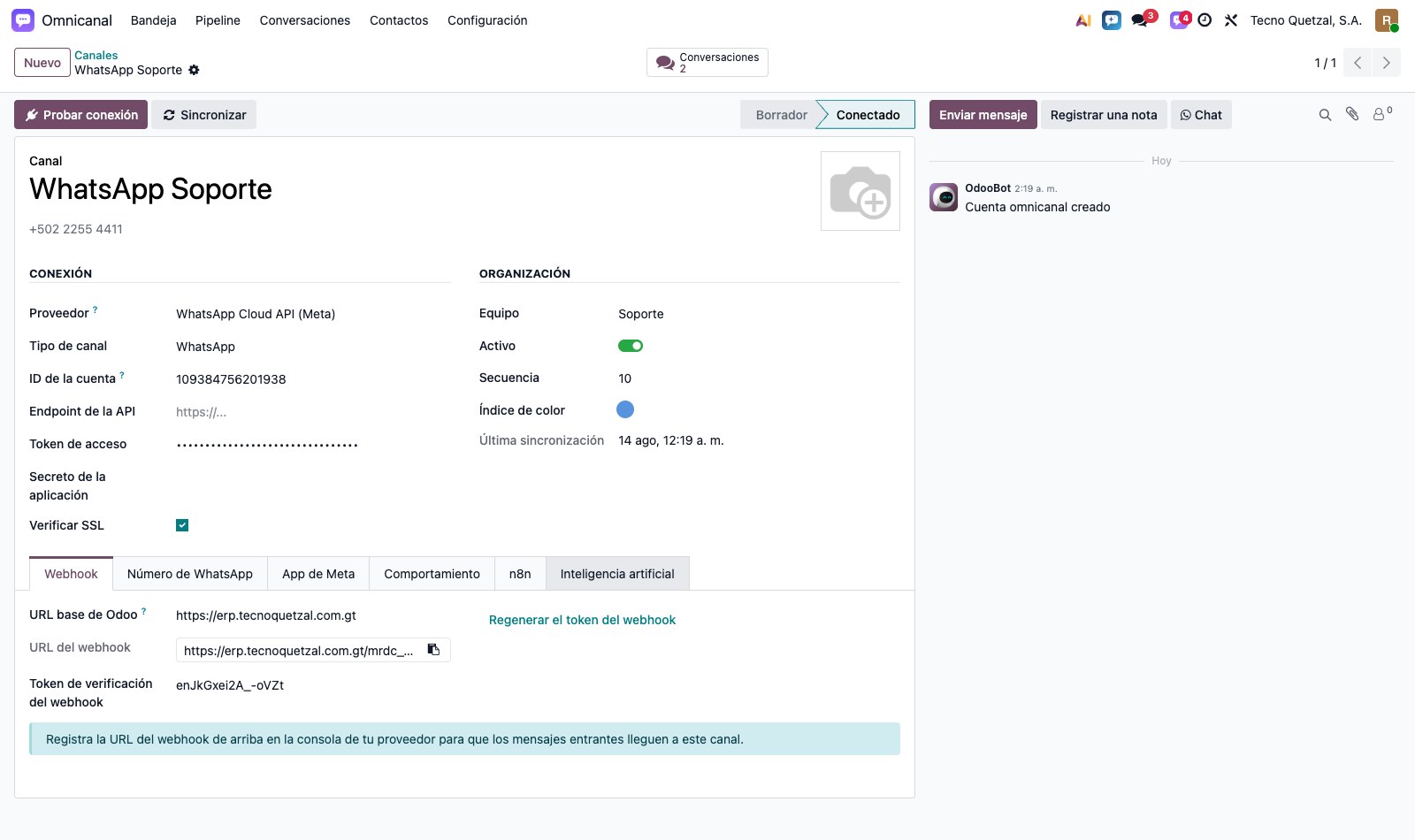 Canal de WhatsApp Cloud API