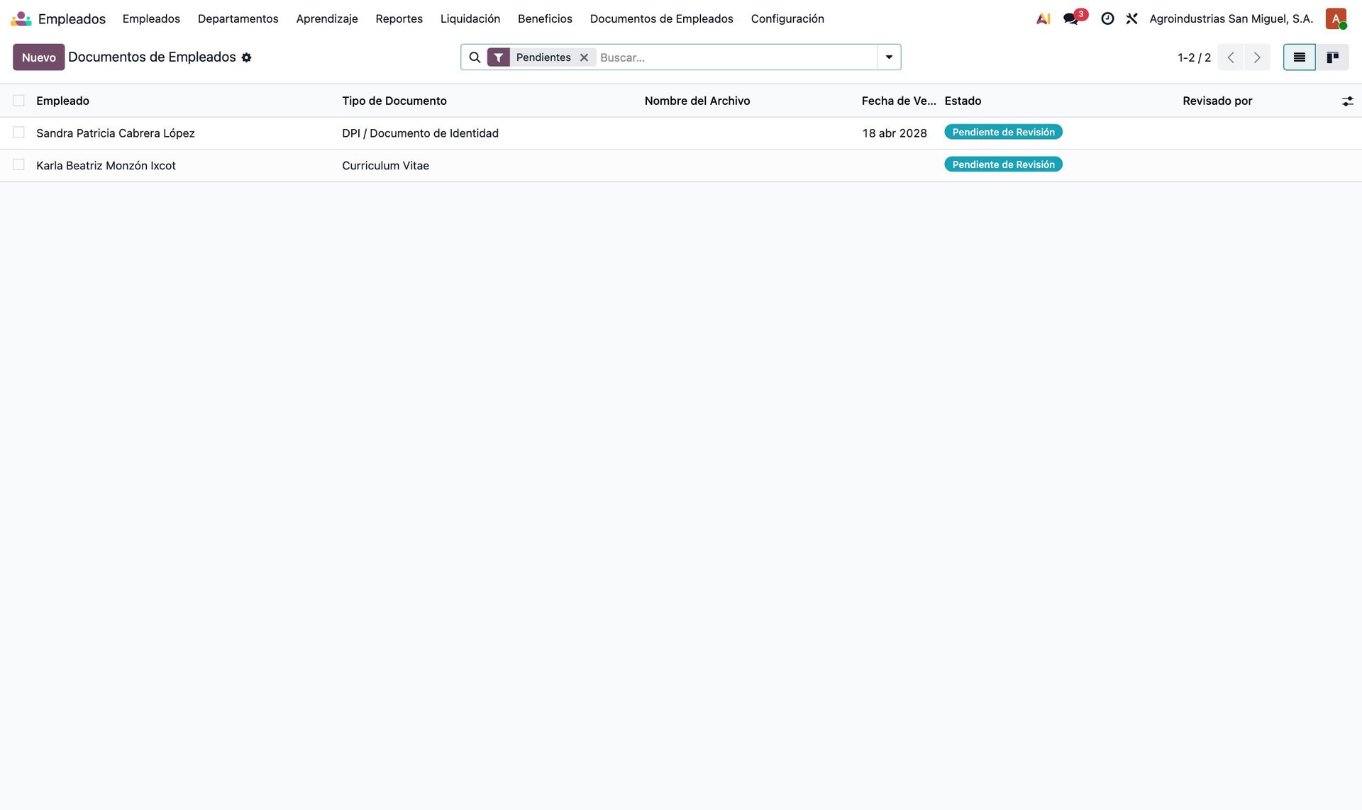 Documentos de empleados
