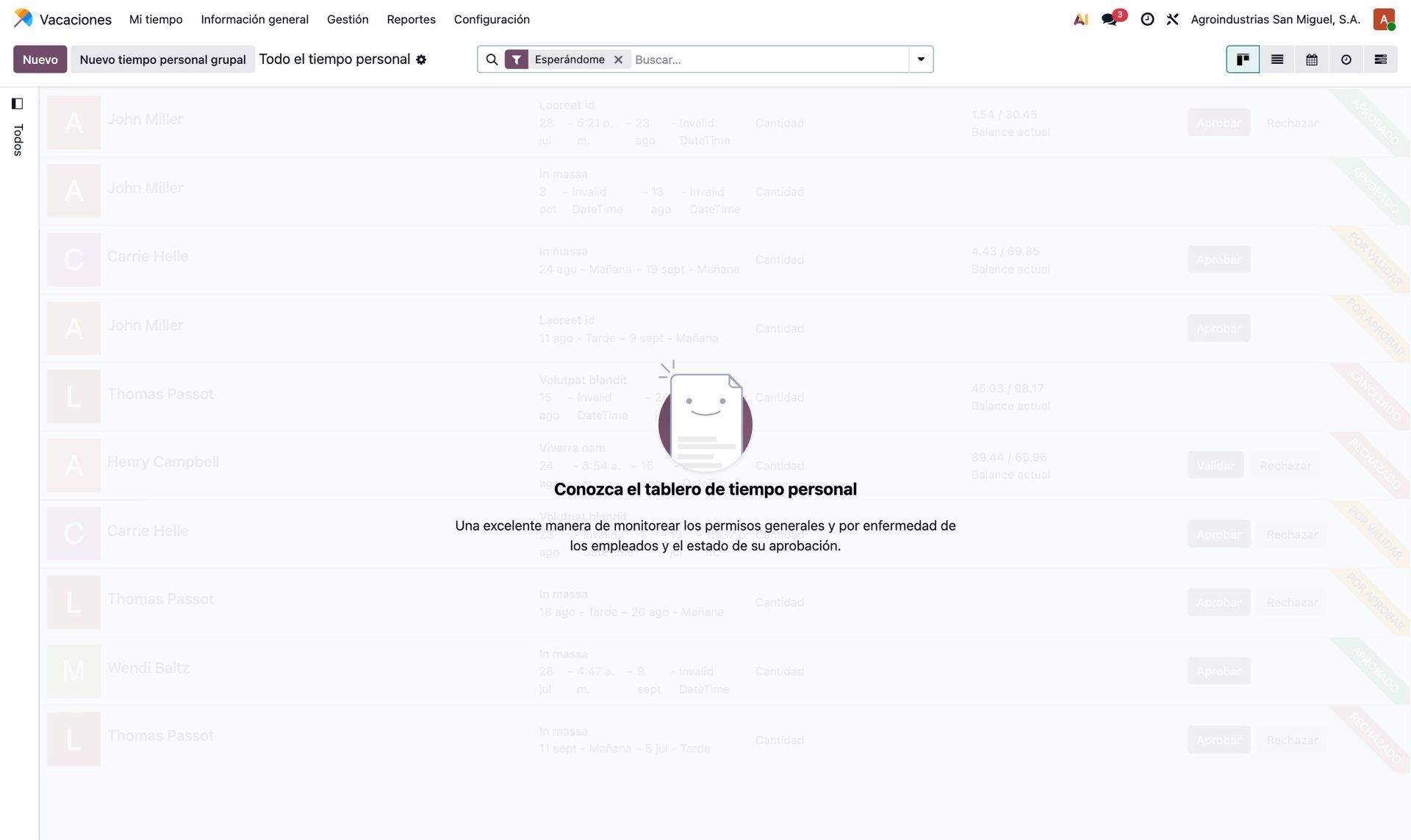 Ausencias registradas
