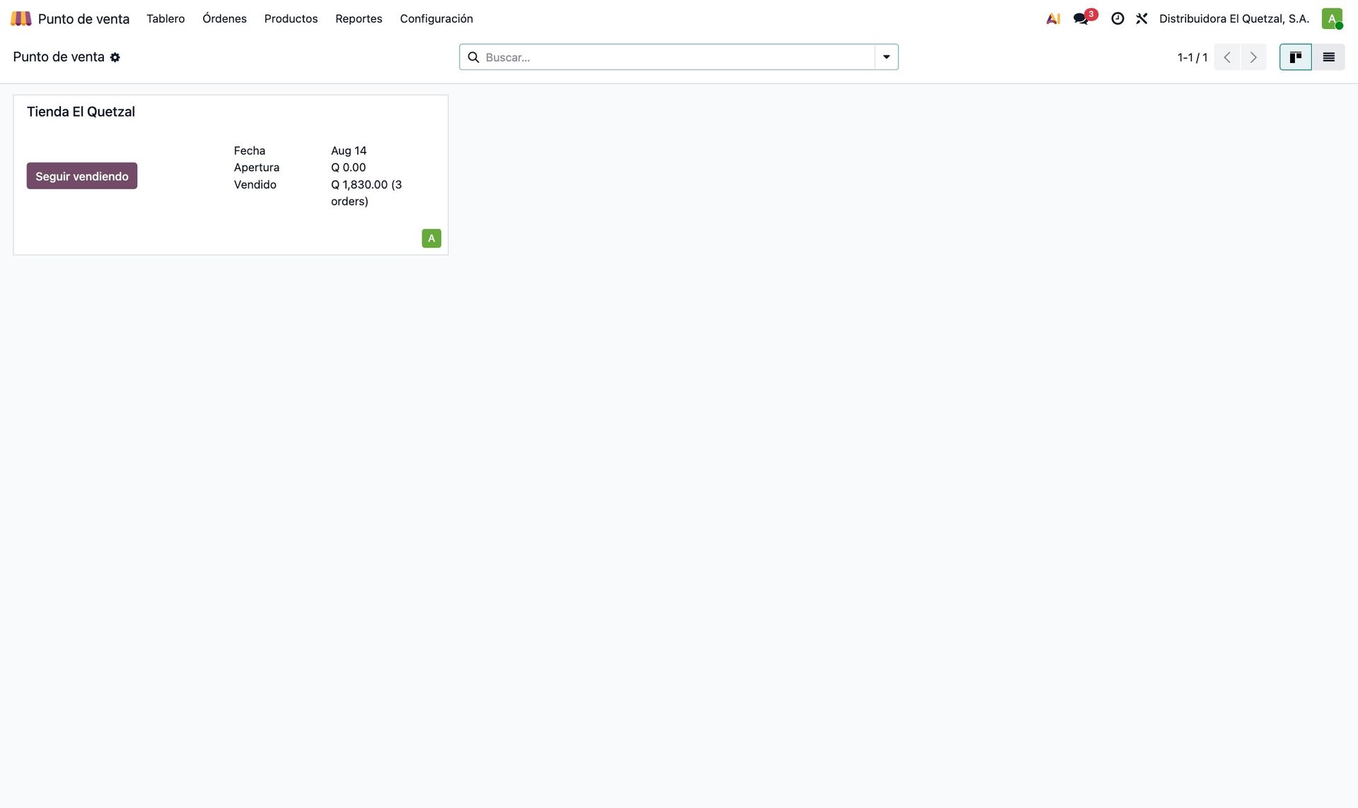 Puntos de venta configurados