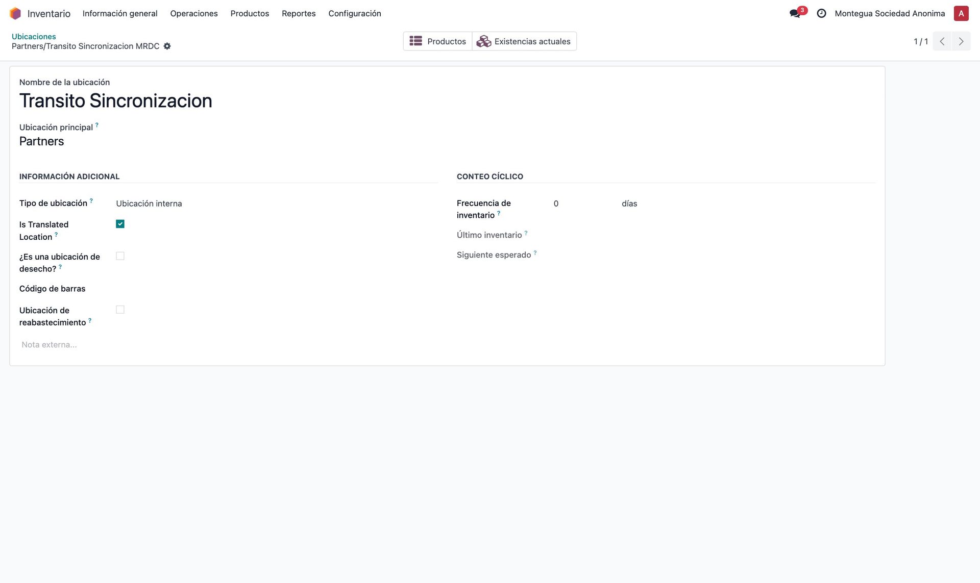 Ubicación puente con Is Translated Location