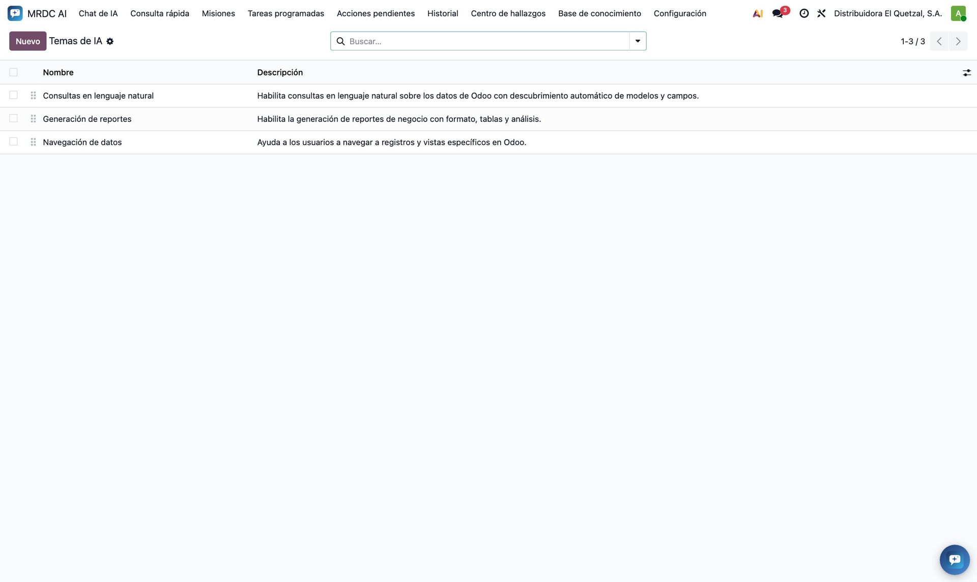 Lista de temas